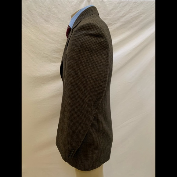 Oscar De La Renta Size 40R Brown Glen Plaid Blazer - Picture 4 of 8